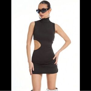 NEW BLACK MOD GRUNGE CUT OUT DRESS